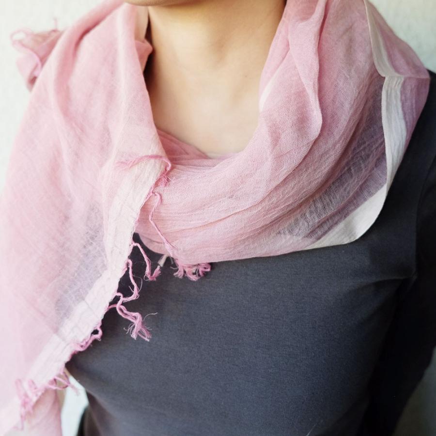 シサム工房・サシャ　オーガニックフワリショール（ネイビー　ピンク）（フェアトレード商品）メール便対象商品 | シサム工房 | 05