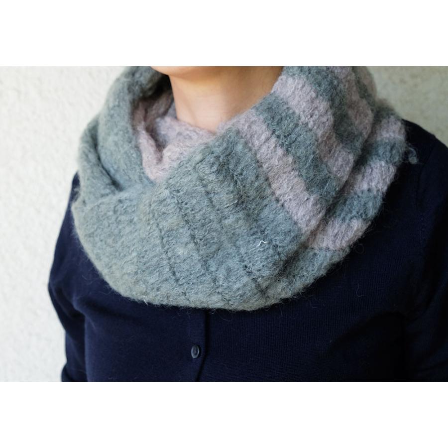 サナ・ハスタカラ　2トーンモヘヤスヌード （グリーン　レッド）（フェアトレード商品） | シサム工房 | 03