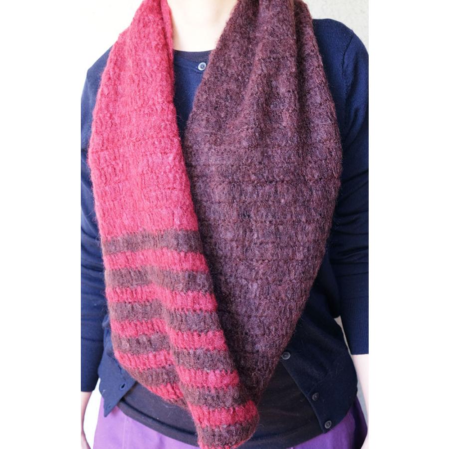 サナ・ハスタカラ　2トーンモヘヤスヌード （グリーン　レッド）（フェアトレード商品） | シサム工房 | 04