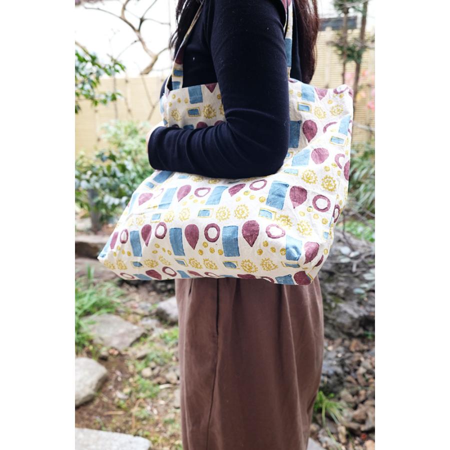 【SALE 再値下げ】シサム工房　ブロックプリントタタメルバッグ ＜メーカー希望小売価格3960円＞ （フェアトレード商品）メール便対応商品 | シサム工房 | 03