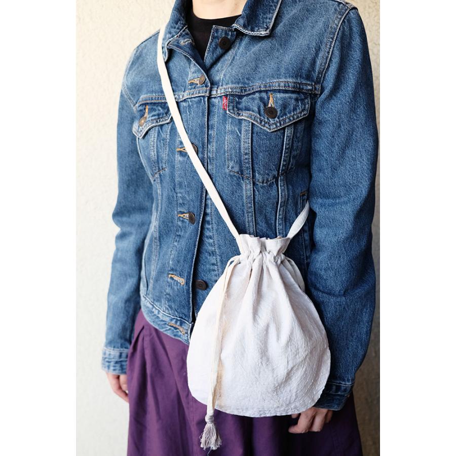 シサム工房・サシャ　ナミヌイサコッシュ（ネイビー　ホワイト）（フェアトレード商品）リサイクルサリー使用 | シサム工房 | 07