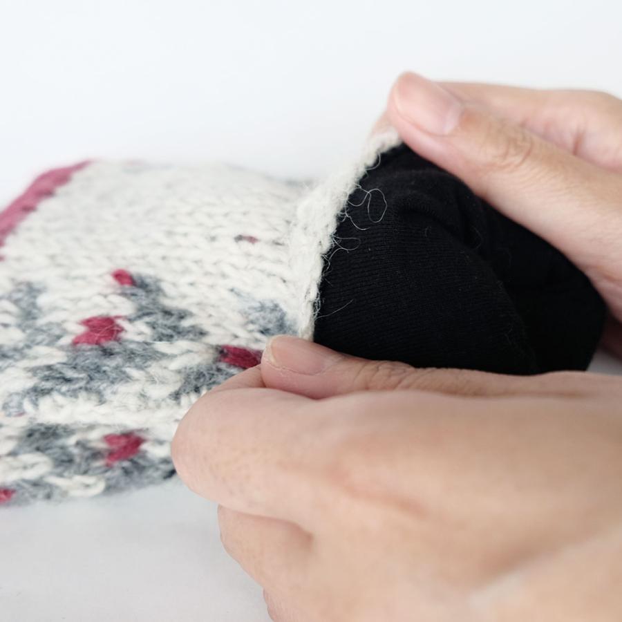 サナ・ハスタカラ　キオクノカケラリストウォーマー（リーフ　ライン）（フェアトレード商品） | シサム工房 | 03