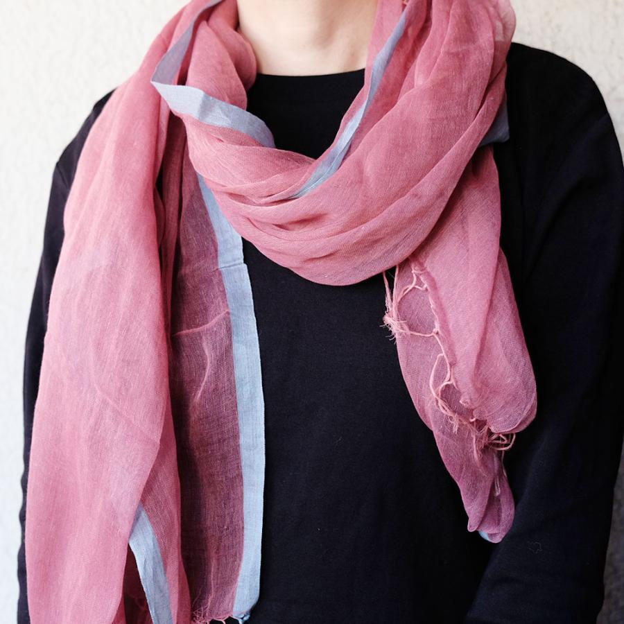 シサム工房・サシャ　オーガニックフワリショール（グリーン　ダークピンク　グレージュ）（フェアトレード商品） | シサム工房 | 05