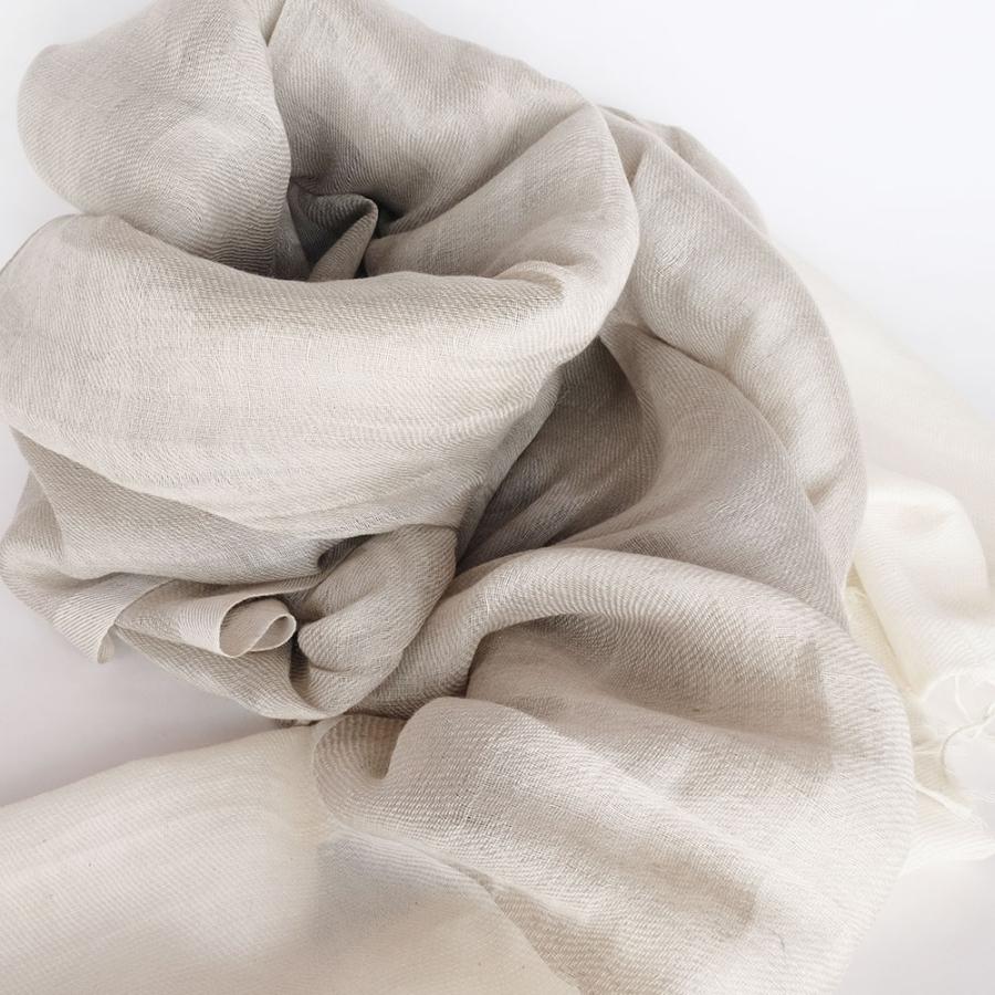 シサム工房・サシャ　手織りリネン・オーガニックコットンストール（ブルー　ベージュ）（フェアトレード商品）　メール便対象商品 | シサム工房 | 02