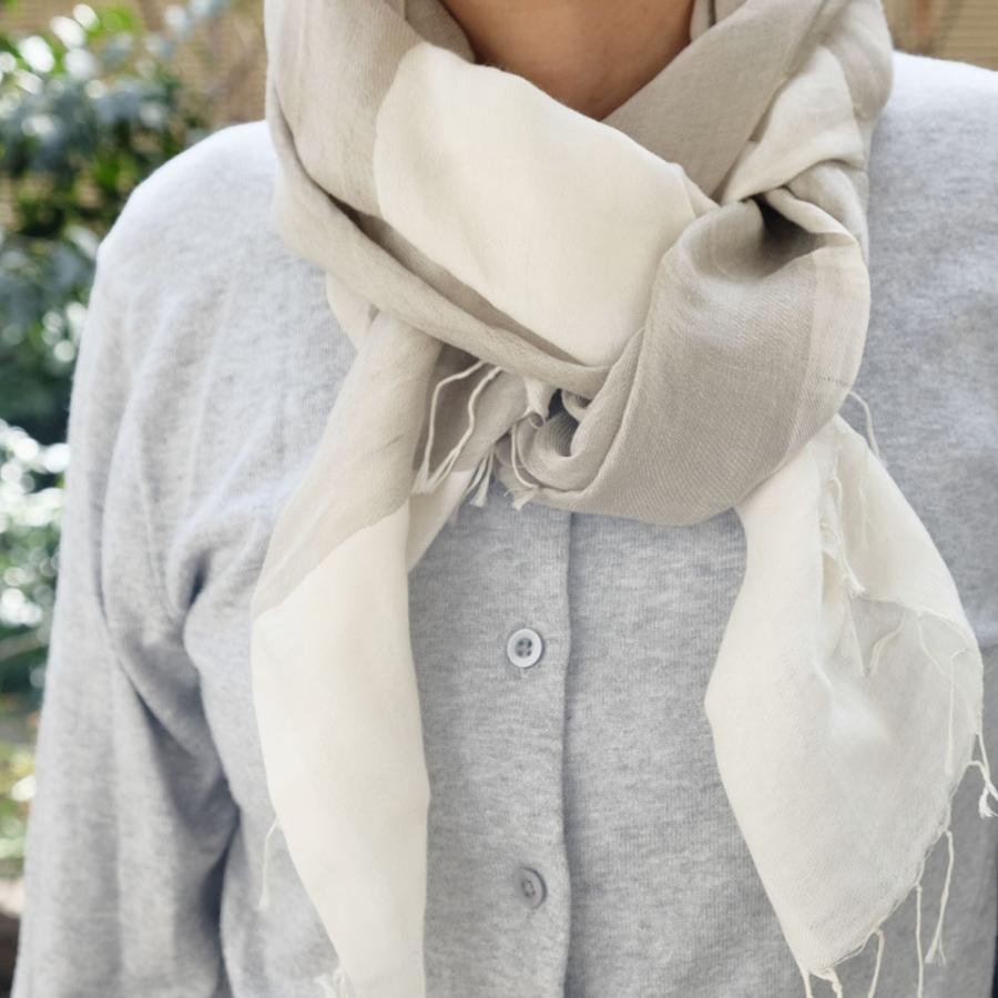 シサム工房・サシャ　手織りリネン・オーガニックコットンストール（ブルー　ベージュ）（フェアトレード商品）　メール便対象商品 | シサム工房 | 04