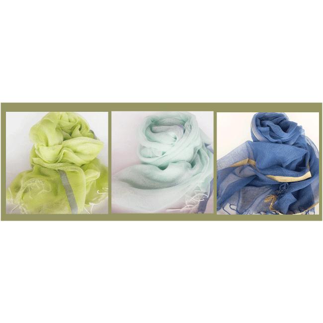 シサム工房・サシャ　オーガニックフワリショール（ライム　ライトブルー　ブルー）（フェアトレード商品）メール便対象商品 | シサム工房 | 08