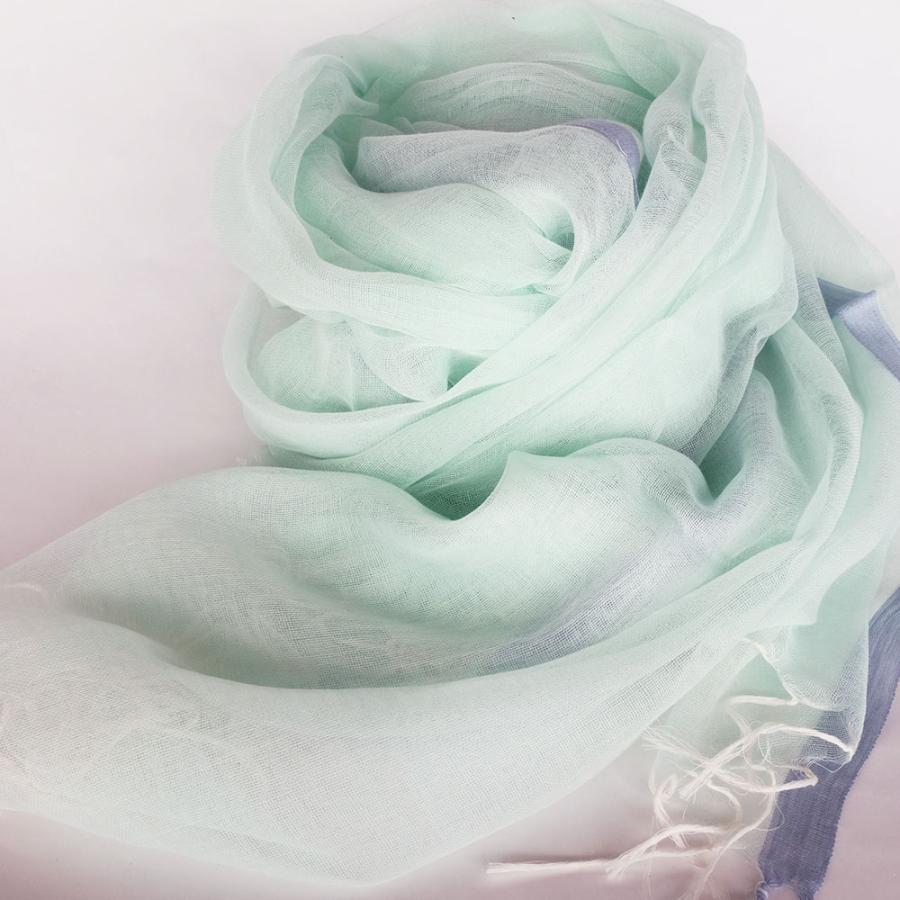 シサム工房・サシャ　オーガニックフワリショール（ライム　ライトブルー　ブルー）（フェアトレード商品）メール便対象商品 | シサム工房 | 02