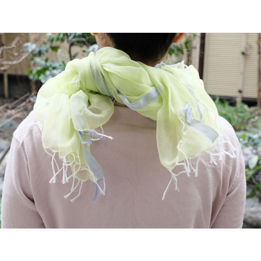 シサム工房・サシャ　オーガニックフワリショール（ライム　ライトブルー　ブルー）（フェアトレード商品）メール便対象商品 | シサム工房 | 04