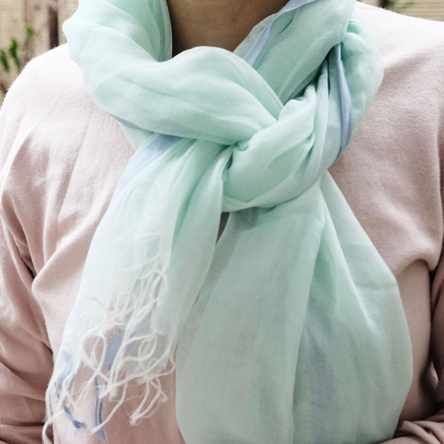 シサム工房・サシャ　オーガニックフワリショール（ライム　ライトブルー　ブルー）（フェアトレード商品）メール便対象商品 | シサム工房 | 05