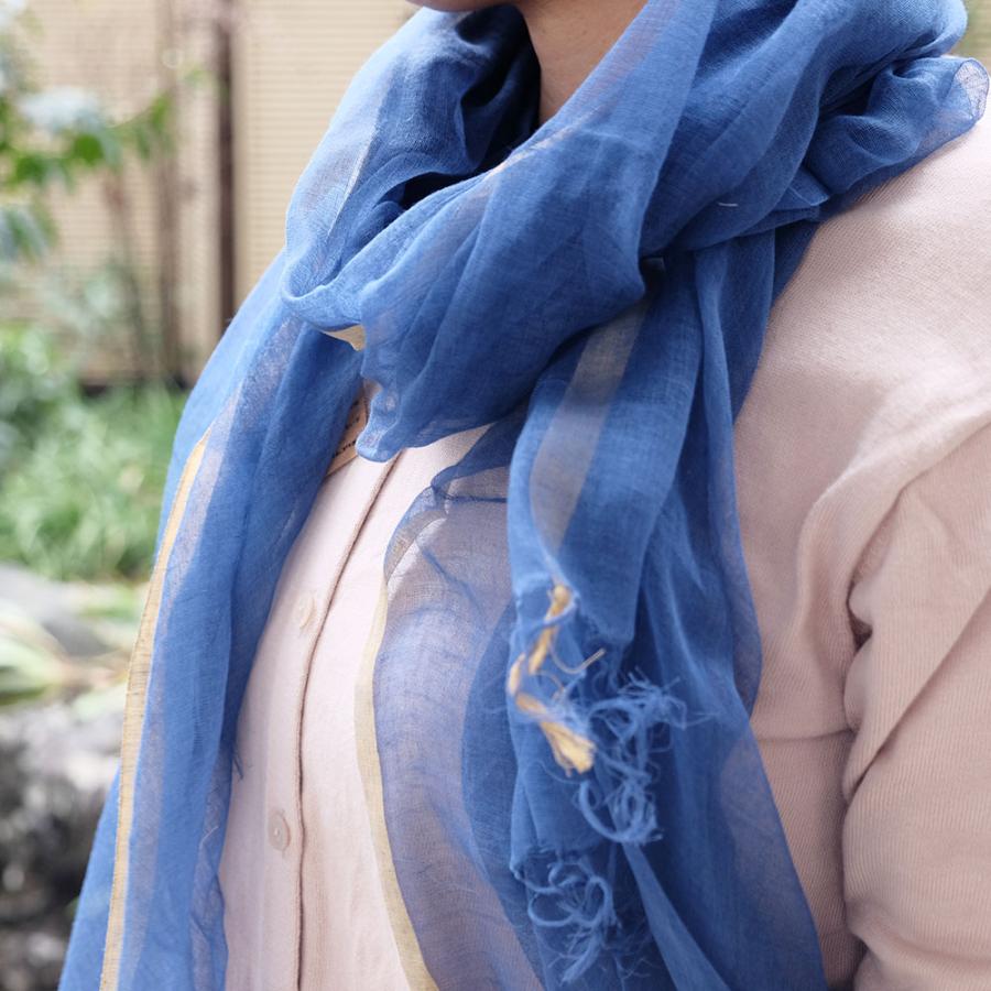 シサム工房・サシャ　オーガニックフワリショール（ライム　ライトブルー　ブルー）（フェアトレード商品）メール便対象商品 | シサム工房 | 06