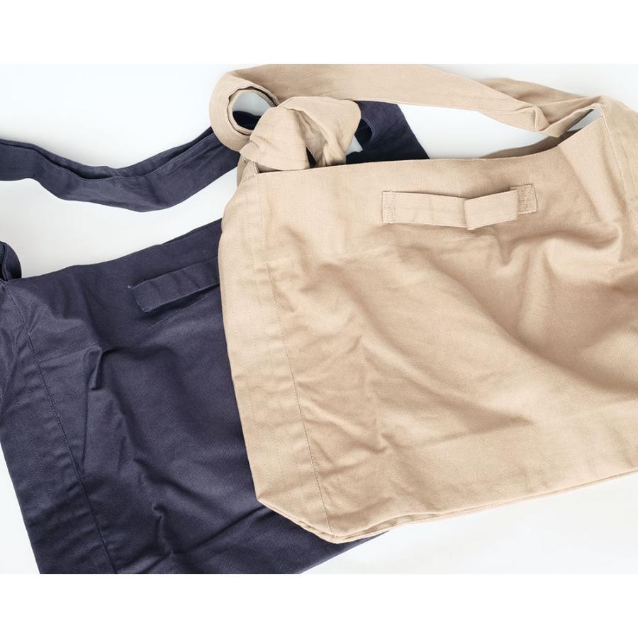 シサム工房　EMOCキャンパスショルダーバッグ(ネイビー　カーキ）（フェアトレード商品）オーガニックコットン100% | シサム工房