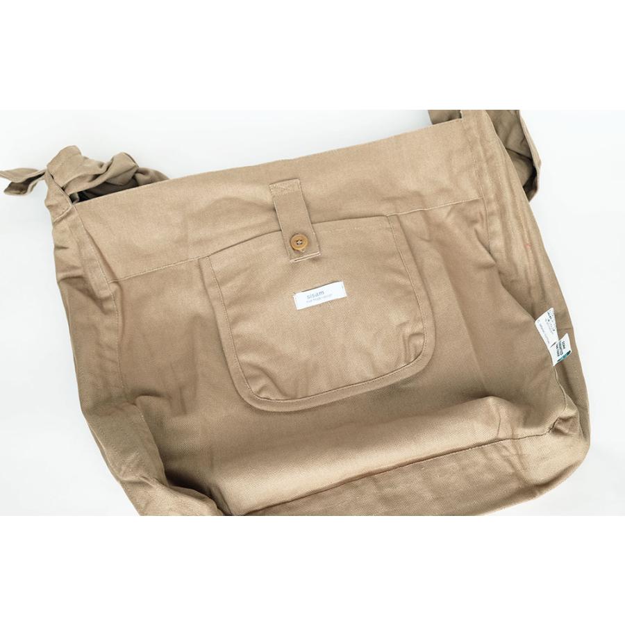 シサム工房　EMOCキャンパスショルダーバッグ(ネイビー　カーキ）（フェアトレード商品）オーガニックコットン100% | シサム工房 | 03