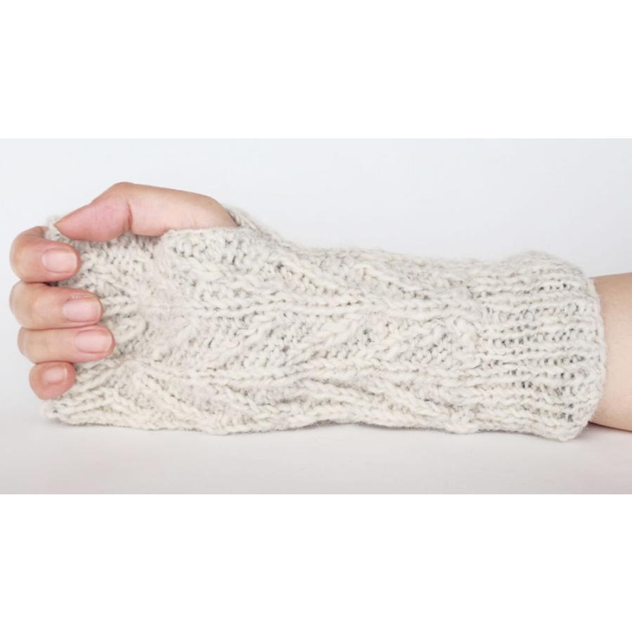 シサム工房 サナ・ハスタカラ　アランアームウォーマー（ホワイト　レッド　グレー）（フェアトレード商品）メール便対応商品 | シサム工房 | 01