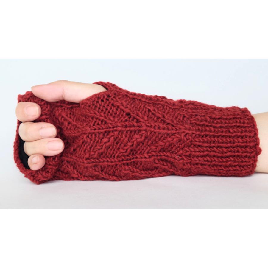 シサム工房 サナ・ハスタカラ　アランアームウォーマー（ホワイト　レッド　グレー）（フェアトレード商品）メール便対応商品 | シサム工房 | 02