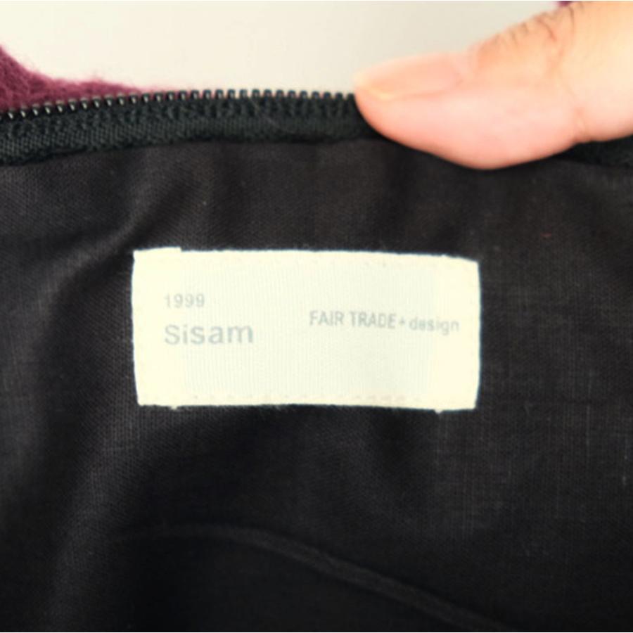 シサム工房 サナ・ハスタカラ　野ぶどうバッグ　ウール100％のフェルトバッグ（グレー　パープル） （フェアトレード商品） | シサム工房 | 06