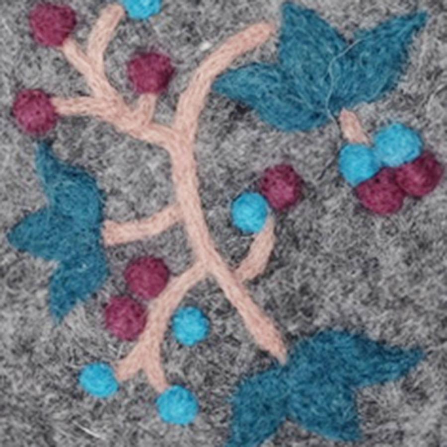 シサム工房 サナ・ハスタカラ　野ぶどうバッグ　ウール100％のフェルトバッグ（グレー　パープル） （フェアトレード商品） | シサム工房 | 07