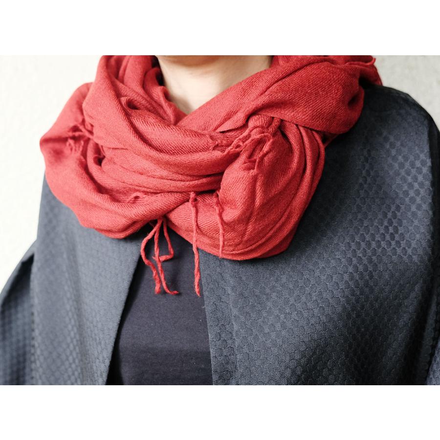 シサム工房　手織りソフトウールストール（ブルー　レッド　ライトグレー）（フェアトレード商品） | シサム工房 | 05