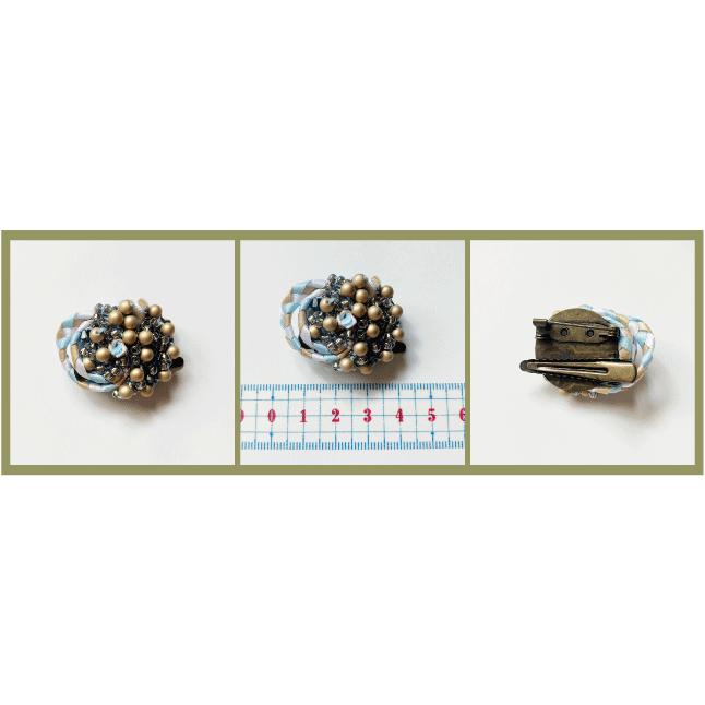 紅女　joncher　ビーズリボンくるくるミニクリップブローチ（ライトブルー）　クリップにもブローチにもなる2wayアイテム |  | 06