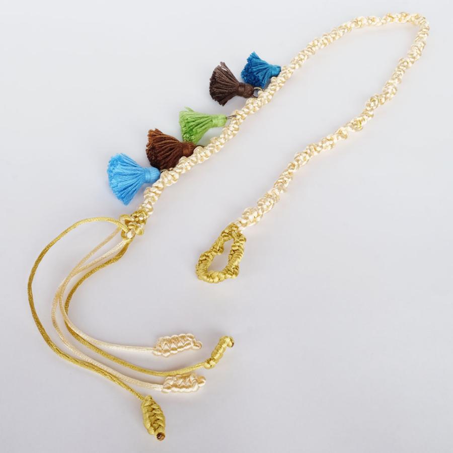 紅女　joncher　ポンポンタッセルラリエット（ベージュ） | 