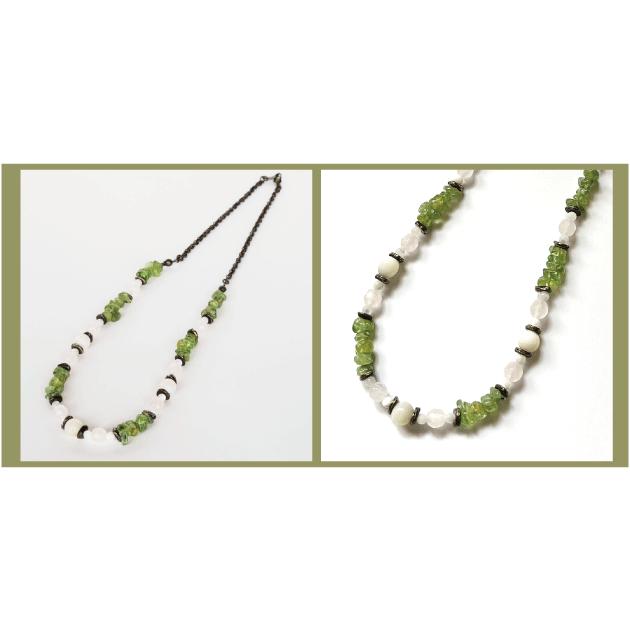 紅女　joncher　白蝶貝・ペリドート・ローズクォーツネックレス |  | 04