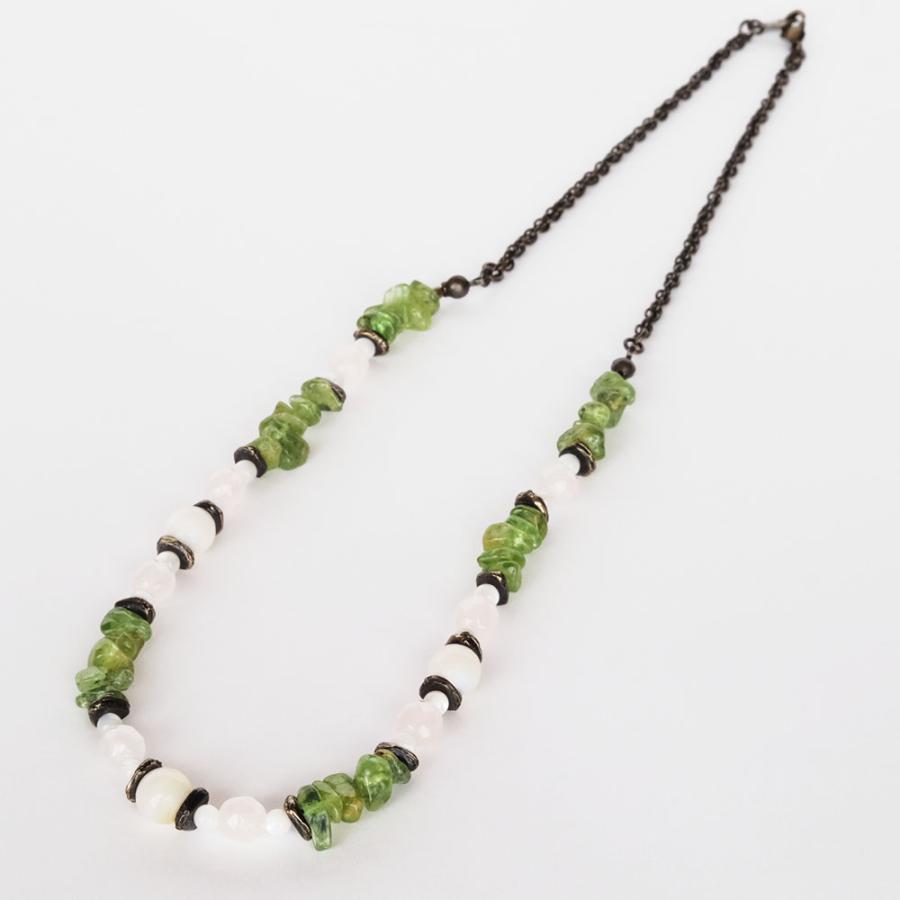 紅女　joncher　白蝶貝・ペリドート・ローズクォーツネックレス |  | 01