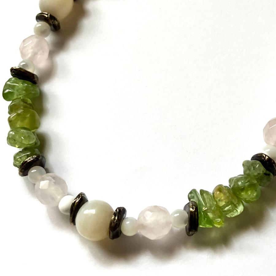 紅女　joncher　白蝶貝・ペリドート・ローズクォーツネックレス |  | 03