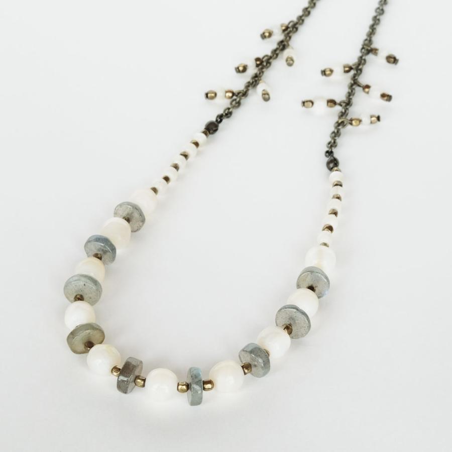 紅女　joncher　白蝶貝・ラブラドライトネックレス | 