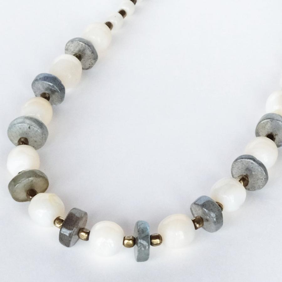 紅女　joncher　白蝶貝・ラブラドライトネックレス |  | 03