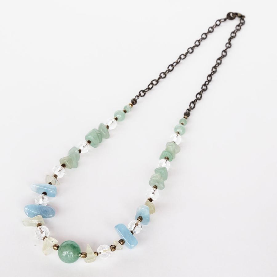 紅女　joncher　天然石ネックレス（グリーンアベンチュリン・水晶・プレナイト・ベリル） |  | 01