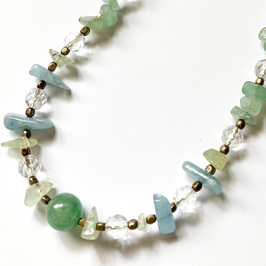 紅女　joncher　天然石ネックレス（グリーンアベンチュリン・水晶・プレナイト・ベリル） |  | 03