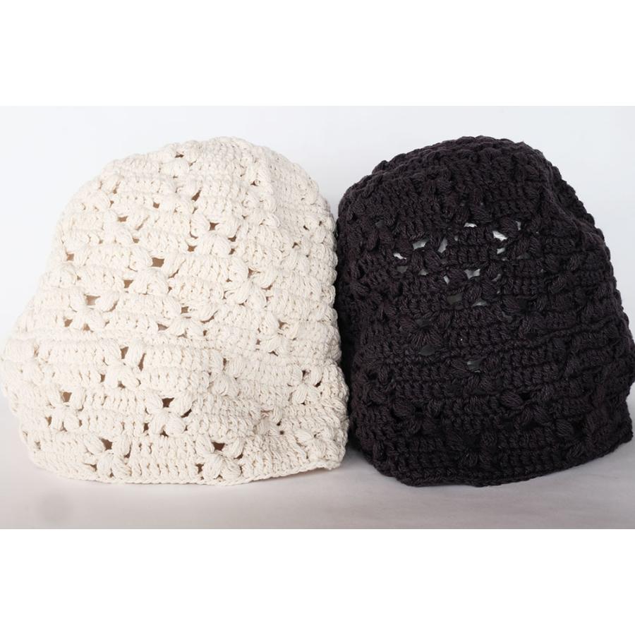 サナ・ハスタカラ　フラワーキャップ（ホワイト　ダークグレー）（フェアトレード商品）メール便対応商品 | シサム工房