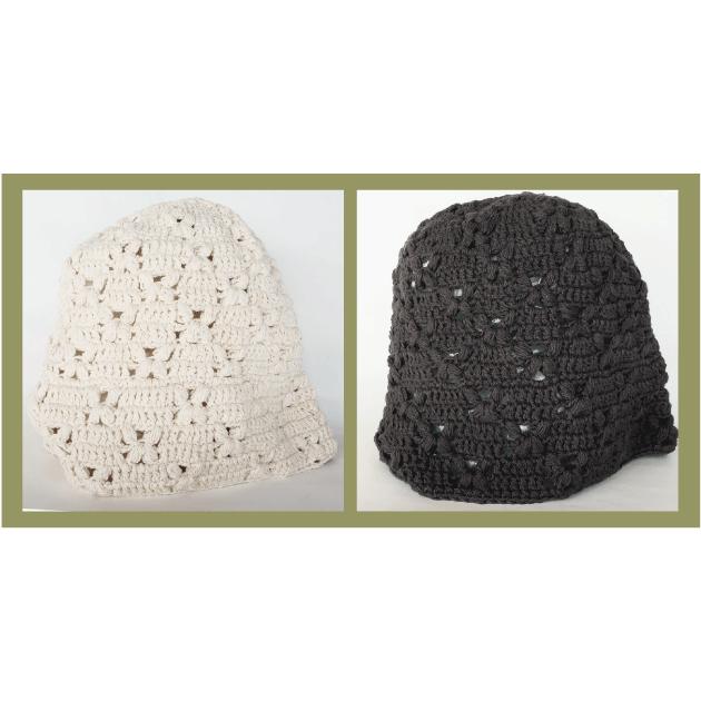 サナ・ハスタカラ　フラワーキャップ（ホワイト　ダークグレー）（フェアトレード商品）メール便対応商品 | シサム工房 | 06