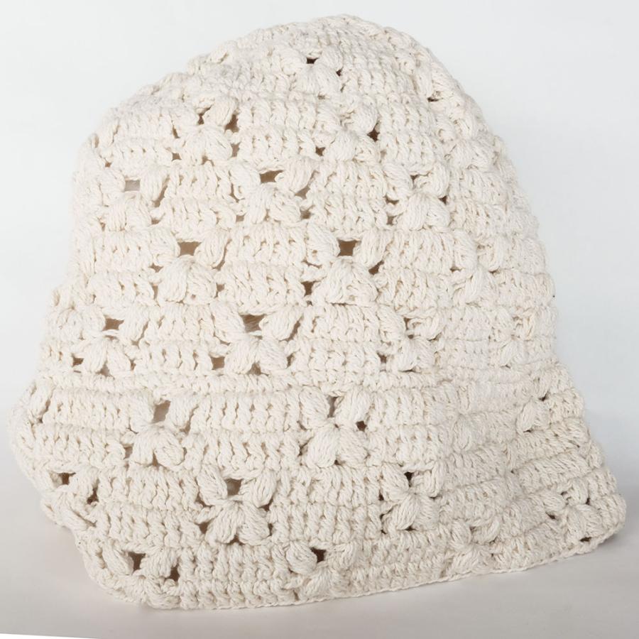 サナ・ハスタカラ　フラワーキャップ（ホワイト　ダークグレー）（フェアトレード商品）メール便対応商品 | シサム工房 | 01