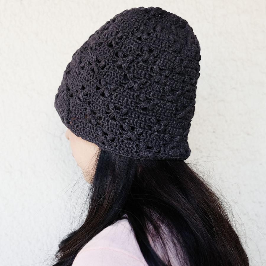 サナ・ハスタカラ　フラワーキャップ（ホワイト　ダークグレー）（フェアトレード商品）メール便対応商品 | シサム工房 | 04