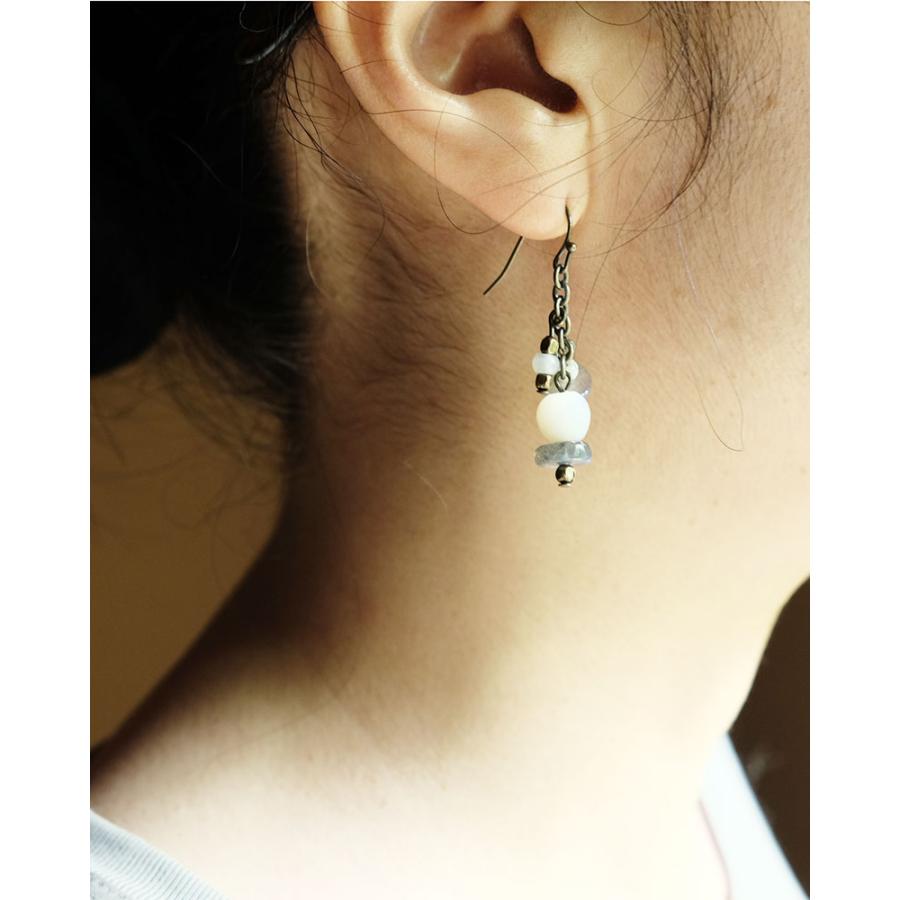 紅女　joncher　白蝶貝・ラブラドライトピアス |  | 02