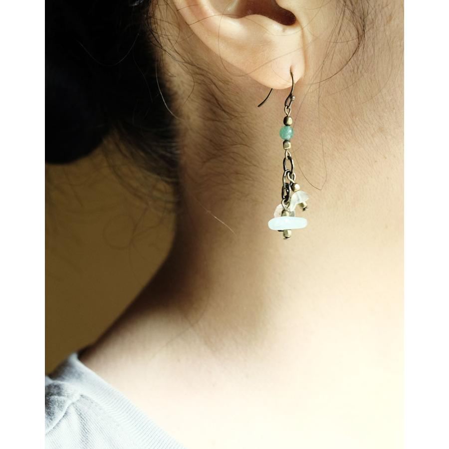 紅女　joncher　天然石ピアス（グリーンアベンチュリン・水晶・プレナイト・ベリル） |  | 02