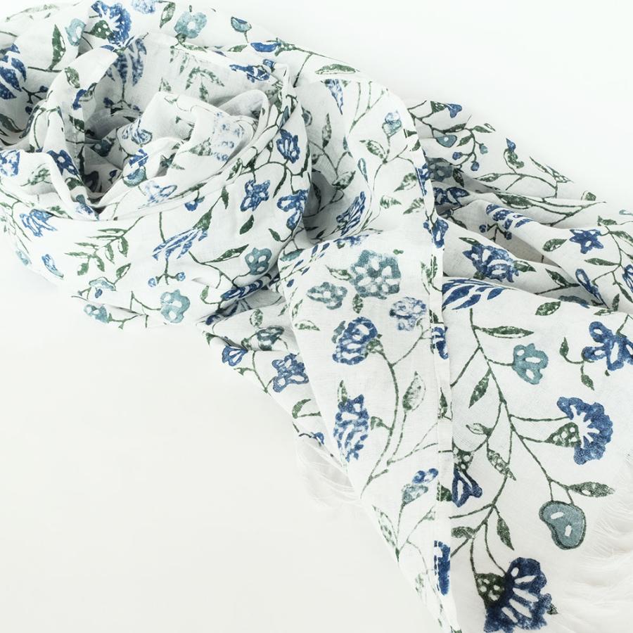 シサム工房・サシャ　手織りオーガニックコットンガーデンストール（ライム　ブルー）（フェアトレード商品） | シサム工房 | 02