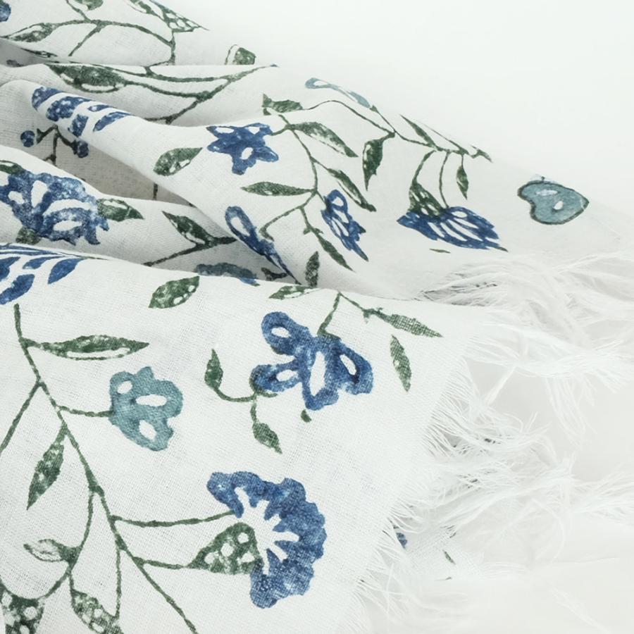 シサム工房・サシャ　手織りオーガニックコットンガーデンストール（ライム　ブルー）（フェアトレード商品） | シサム工房 | 05