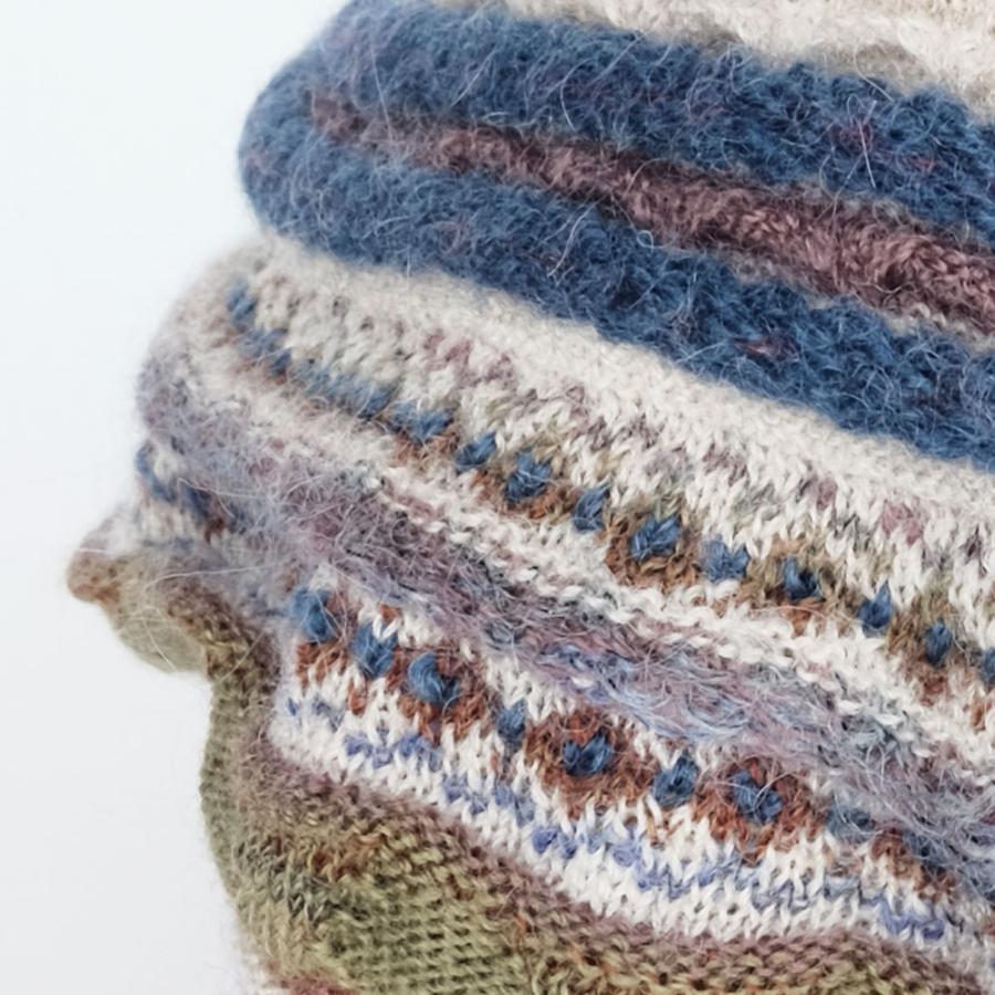 Ｍ．＆ＫＹＯＫＯ　秋冬ハーベストジャガードニットベレー帽  (ベージュ　ネイビー） | M.&KYOKO | 05