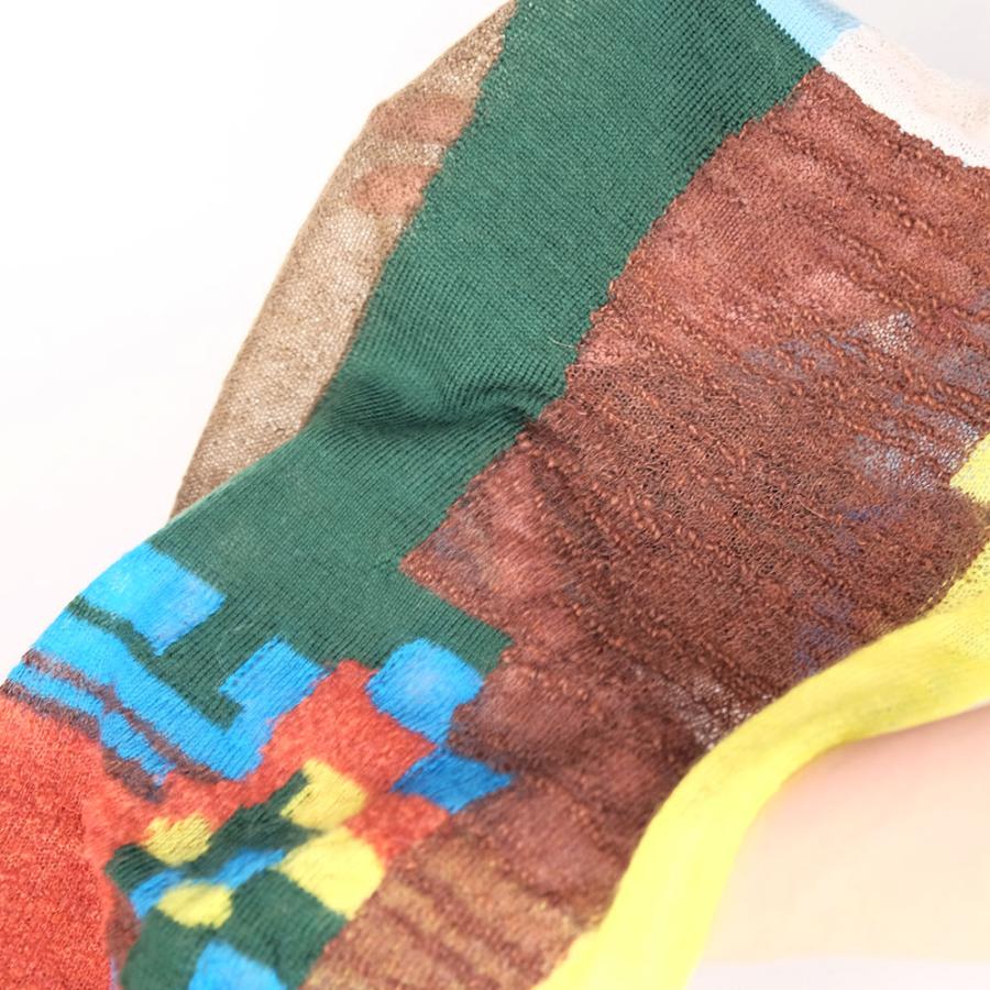 【SALE 再値下げ】Ｍ．＆ＫＹＯＫＯ　モザイクブロックシアーショール（グレー　ブルー）＜メーカー希望小売価格27500円＞ | M.&KYOKO | 05