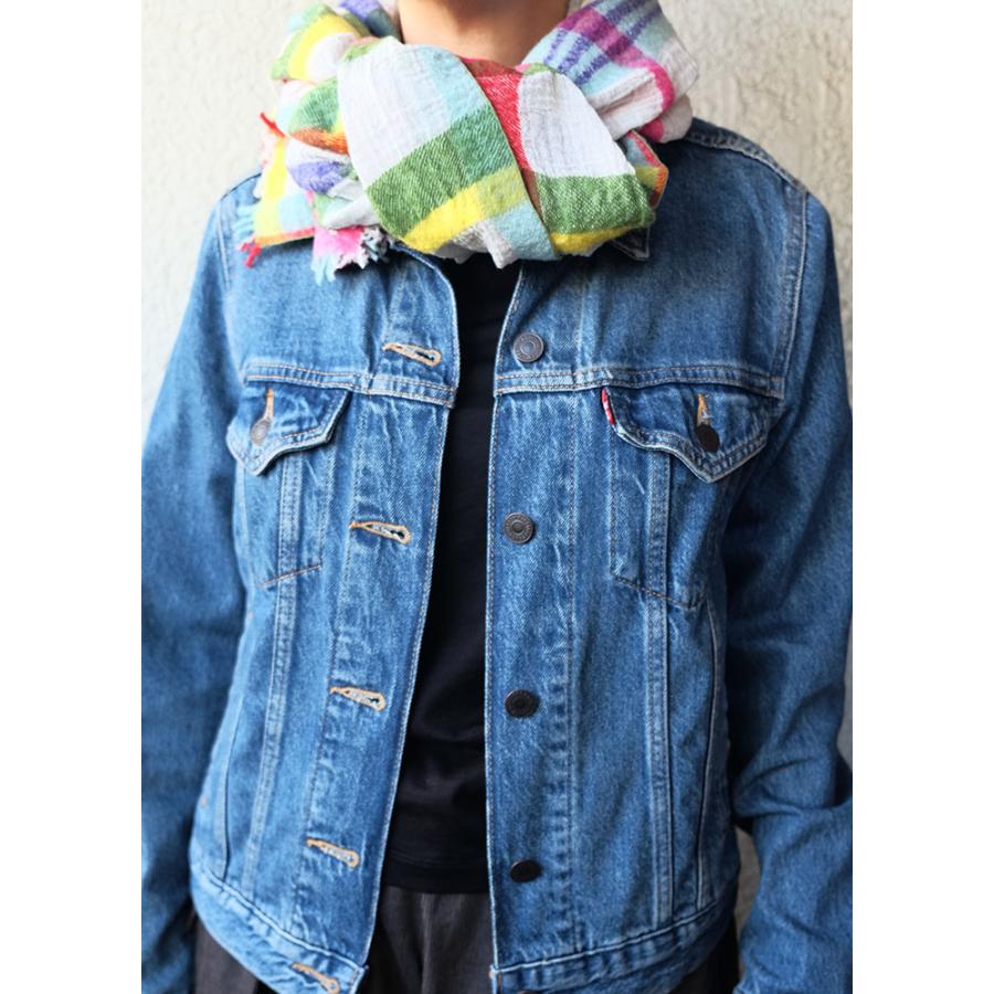 【SALE】Ｍ．＆ＫＹＯＫＯ　コットンウールチェックショール ＜メーカー希望小売価格24200円＞薄手で軽やかな大判ストール | M.&KYOKO | 03