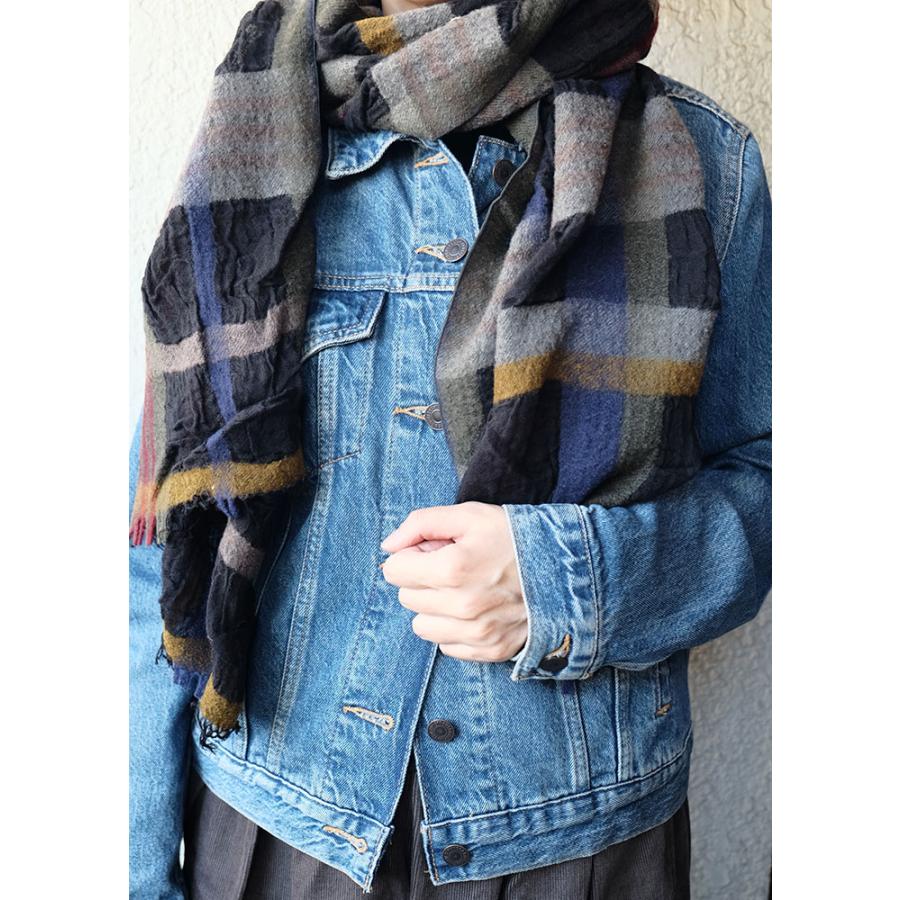 【SALE】Ｍ．＆ＫＹＯＫＯ　コットンウールチェックショール ＜メーカー希望小売価格24200円＞薄手で軽やかな大判ストール | M.&KYOKO | 04