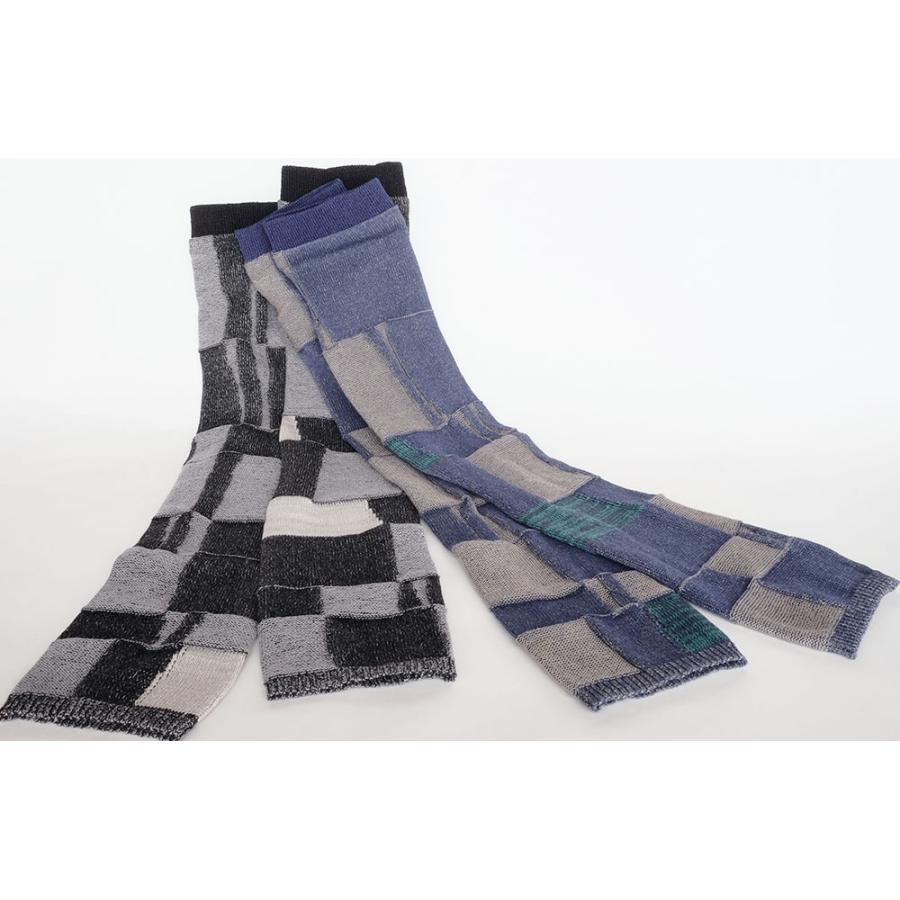 【SALE】Ｍ．＆ＫＹＯＫＯ　ブロックリンクスロングアームカバー（ブラック ブルー）薄手の春夏用アームカバー！＜メーカー希望小売価格12100円＞ | M.&KYOKO