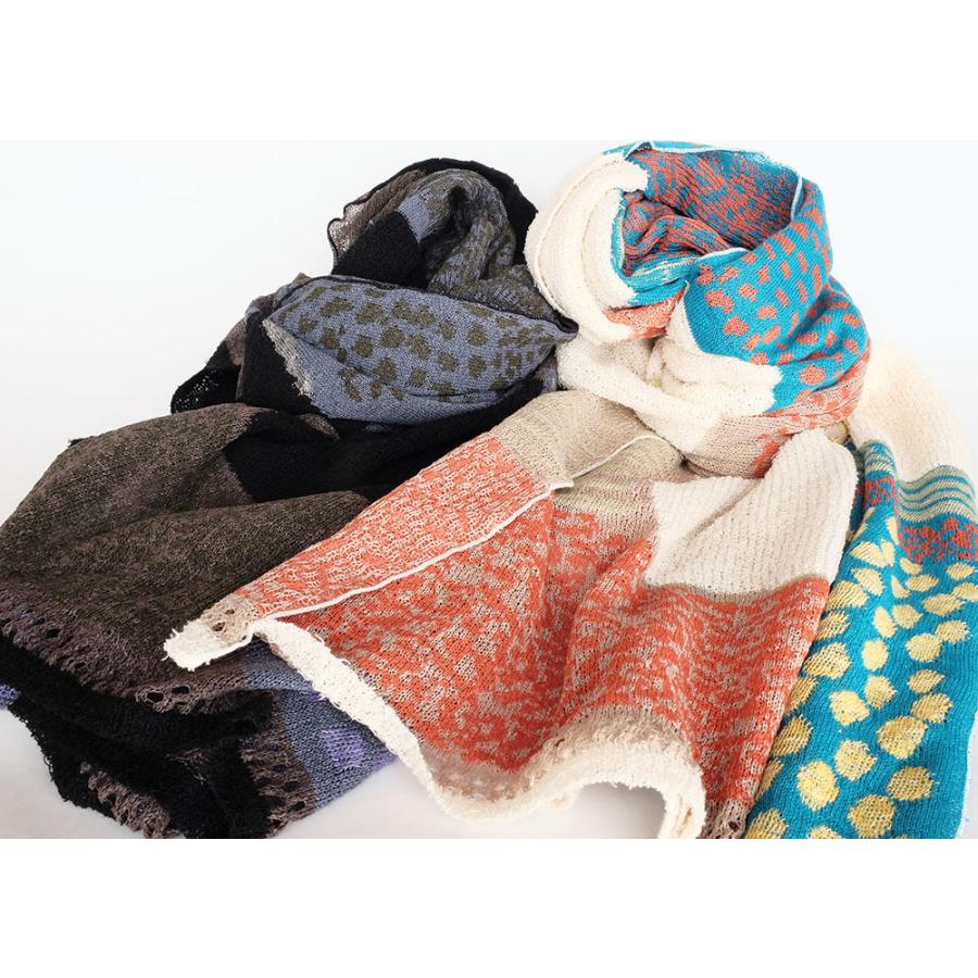 【SALE】Ｍ．＆ＫＹＯＫＯ　うららの風景柄シアーニットショール （ブラック　ホワイト）＜メーカー希望小売価格24200円＞ | M.&KYOKO