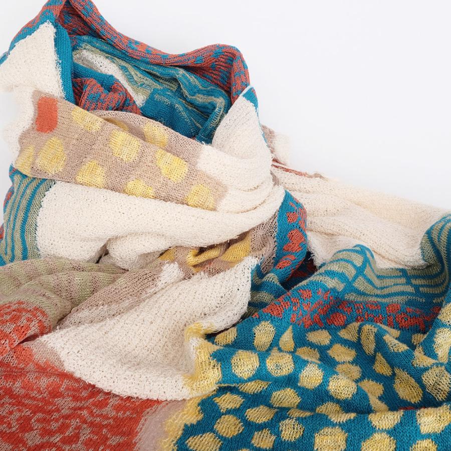 【SALE】Ｍ．＆ＫＹＯＫＯ　うららの風景柄シアーニットショール （ブラック　ホワイト）＜メーカー希望小売価格24200円＞ | M.&KYOKO | 02