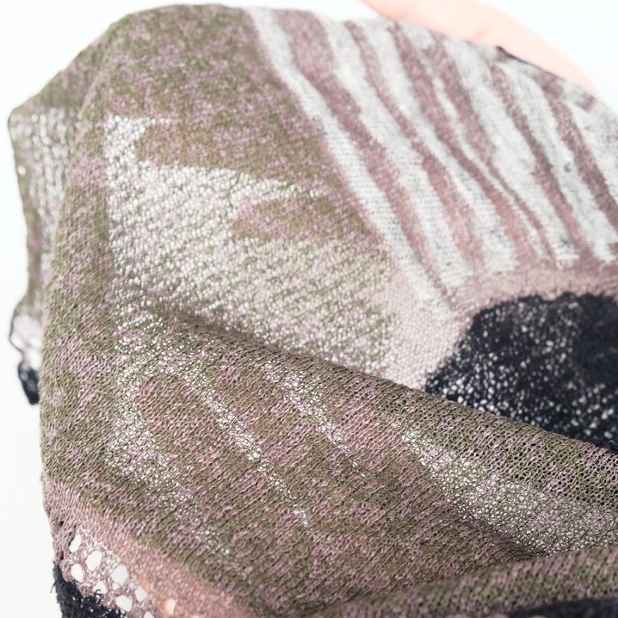 【SALE】Ｍ．＆ＫＹＯＫＯ　うららの風景柄シアーニットショール （ブラック　ホワイト）＜メーカー希望小売価格24200円＞ | M.&KYOKO | 05