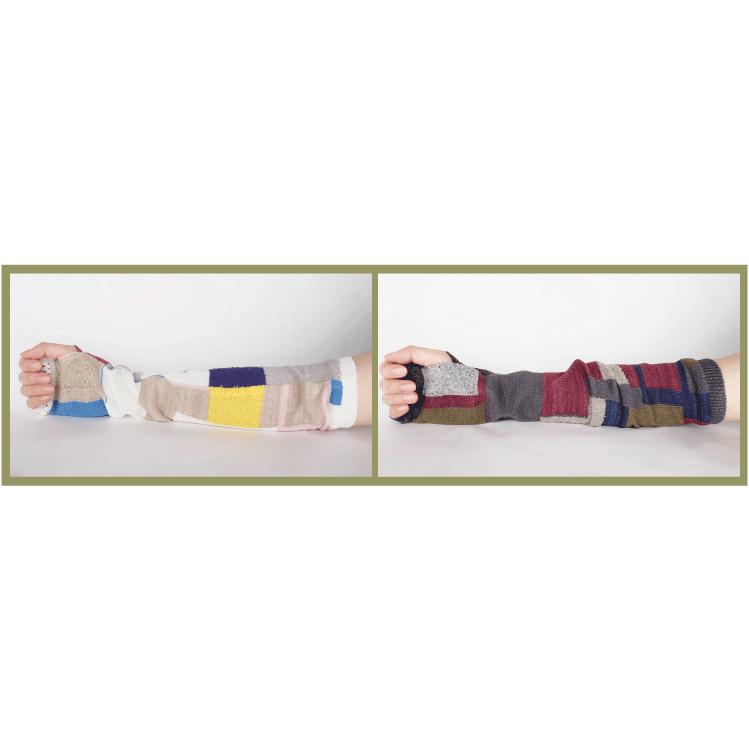 Ｍ．＆ＫＹＯＫＯ　モザイク柄春夏さらさらロングアームカバー（ホワイト　チャコール）薄手の春夏用アームカバー！ | M.&KYOKO | 04