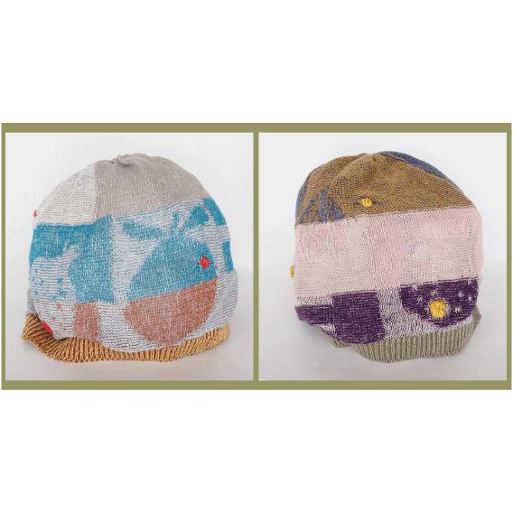 Ｍ．＆ＫＹＯＫＯ　フルーツ柄春夏ニット帽（イエロー×ライトブルー　カーキ×ピンク）小ぶりのワッチタイプ | M.&KYOKO | 06