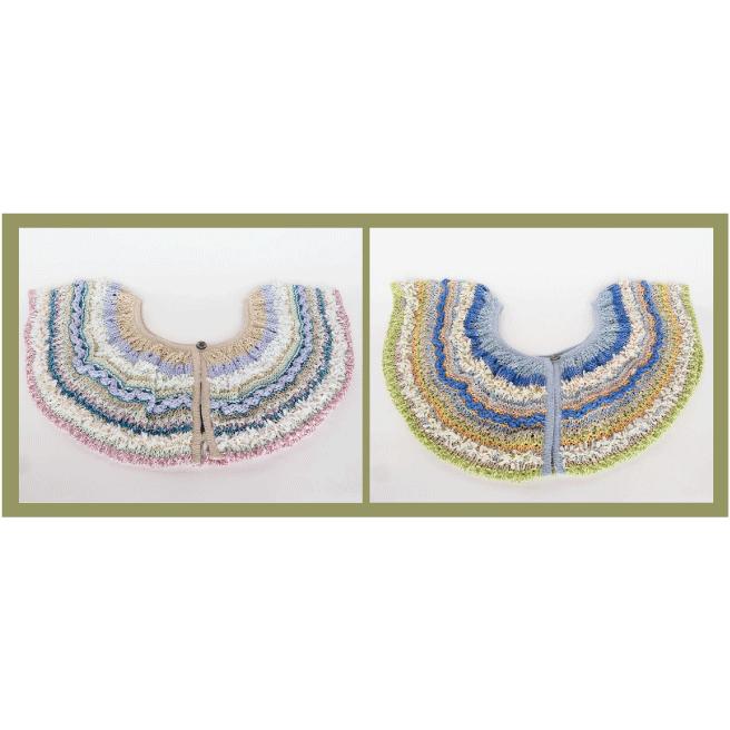 Ｍ．＆ＫＹＯＫＯ　ウェーブレースニットカラー(ベージュ　ブルー）サラサラの肌触り！ | M.&KYOKO | 05