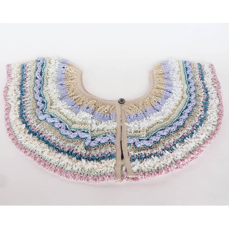 Ｍ．＆ＫＹＯＫＯ　ウェーブレースニットカラー(ベージュ　ブルー）サラサラの肌触り！ | M.&KYOKO | 01